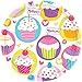 Cupcake Birthday Party Supplies Pack for 16 Guests: Straws, Dessert Plates, Beverage Napkins, Table Cover, and Cups