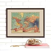 Travel Map Wall Art | Bon Voyage | Wendy Gold