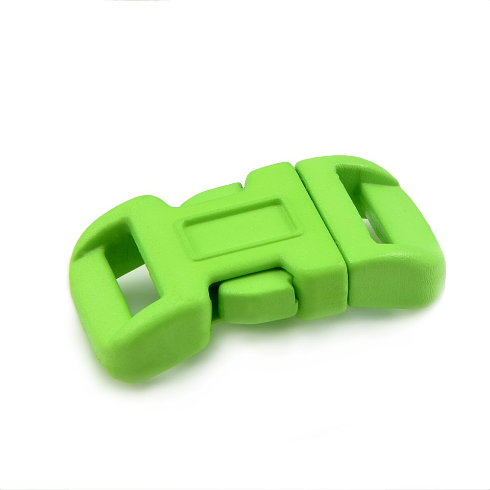 'Set of 10 3/8 Buckle Clip Cap Plastic Buckle Clips for Paracord Bracelets, Cords, 34 mm x 17 mm, Colour: Light Green, Size Small – Brand Ganzoo