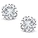 14K White Gold Stud Earrings Set Round 4 Prong Forever Classic Faint Color 0.46cttw 4mm Created Moissanite from Charles & Colvard