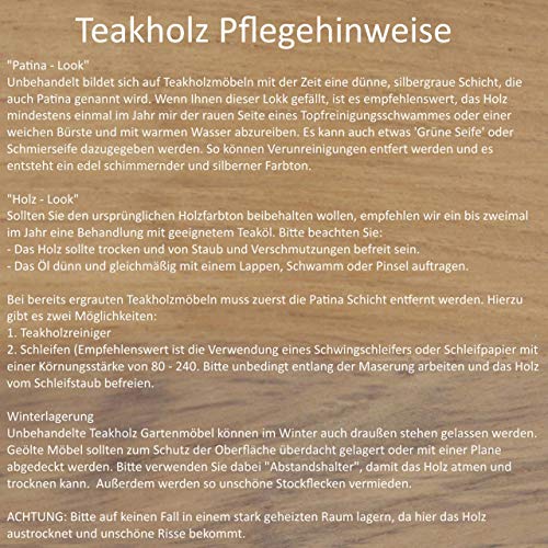 MACOShopde by MACO Möbel Raburg Garten-Beistelltisch RUND in Natur - Teak-Holz, 50 cm Durchmesser, 50 cm hoch – Bild 6