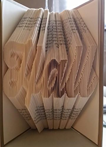 Custom hand made book fold sculpture.3-4 letters of your choice. Cursive font. Perfect unique gift for any occasion!