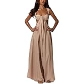 REASERAL Womens Casual Jumpsuit Halter Hollow Out Backless Top Wide Leg Pants Summer Vacation Jumpsuit