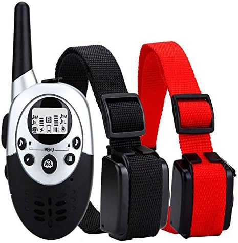 Dog Training Collar 1100 Yards WaterProof Rechargeable Wireless LCD Remote Shock Control Pet Dog Training Collar with 8 Levels of Vibration and Shock for Medium or Large Dog Trainer
