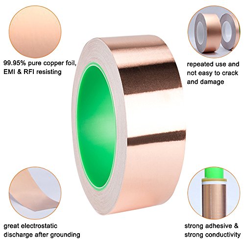 DanziX Copper Foil Tape Conductive Self Adhesive (2inch x 33ft) Extra Long Value Pack