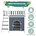 Tangkula Pet Dog House, Wooden Outdoor & Indoor Dog/Cat Puppy House Room with a View, Pet Room with Stairs, Raised Roof and Balcony Bed, Wooden Dog House (L)