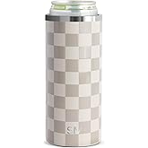 Simple Modern Skinny Can Cooler | Slim Insulated Stainless Steel Drink Sleeve Holder | Insulate Seltzer, Soda, Beer, Energy Drinks | Gift for Women Her | Ranger Collection | Slim 12oz | Checkmate