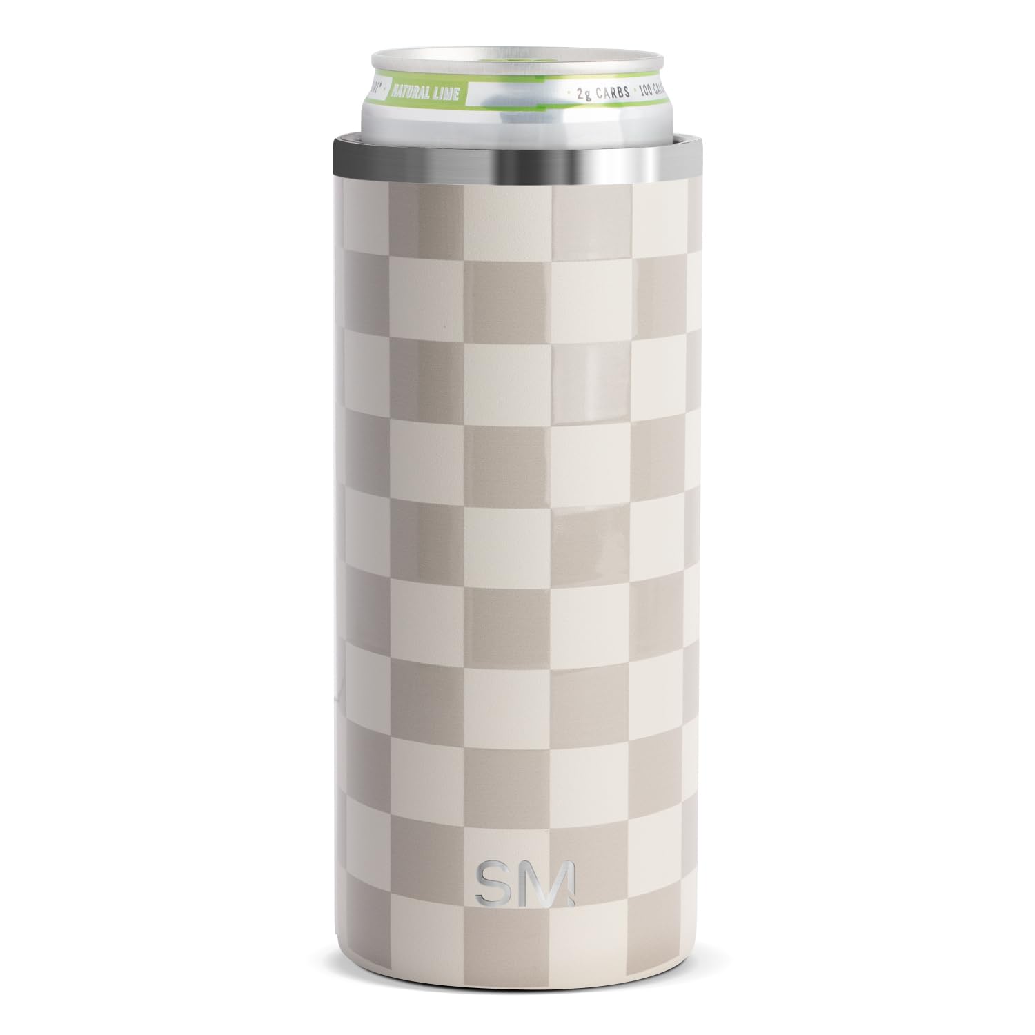 Photo 1 of Simple Modern Skinny Can Cooler | Slim Insulated Stainless Steel Drink Sleeve Holder | Insulate Seltzer, Soda, Beer, Energy Drinks | Gift for Women Her | Ranger Collection | Slim 12oz | Checkmate
