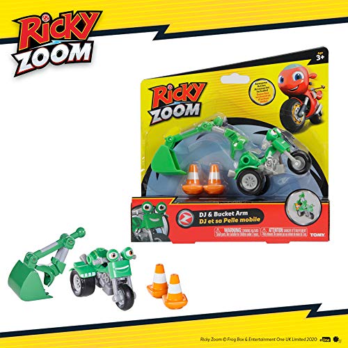 Ricky Zoom DJ Rumbler Toy Motorcycle with Bucket Arm Accessory, Multi
