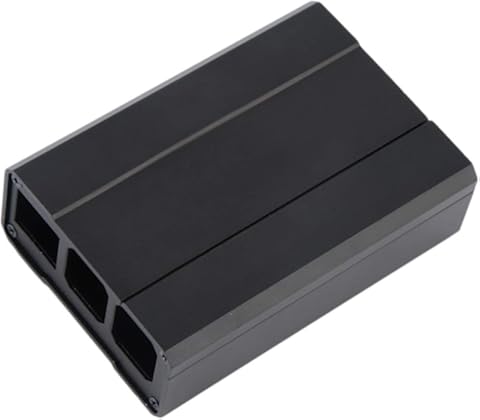 Longspeed Estuche Protector ZH Strwaberry V2 Premium de aleación de Aluminio de Metal para Raspberry Pi 2 Modelo B y RPi B + Antideslizante Negro/Dorado - Negro