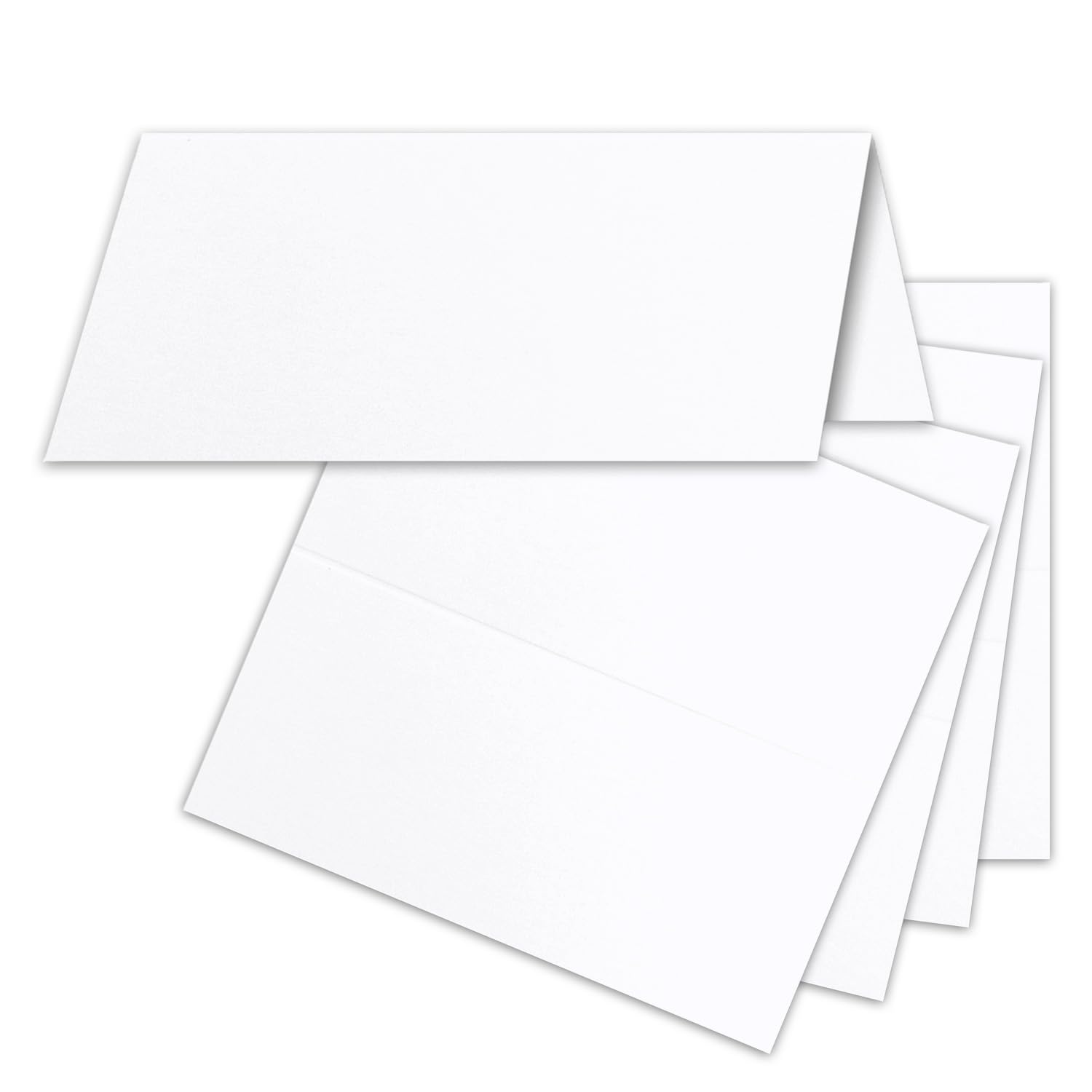 Top White//Size: 100 x 90 mm (Folded Place Cards 100 x 45 mm/240 g/m²/Very Sturdy and Strong Quality Neuser./From The Colourful 50 Tischkarten brilliant white