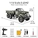 Flywind Military RC Truck Toys for Kids Boys, 6WD Remote Control Military Truck Army RC Cars with Rechargeable Battery RC Military Vehicles Kids Xmas Present, Green