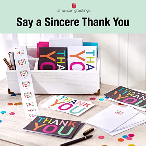 American Greetings Thank You Cards with Envelopes, Blue and White (50