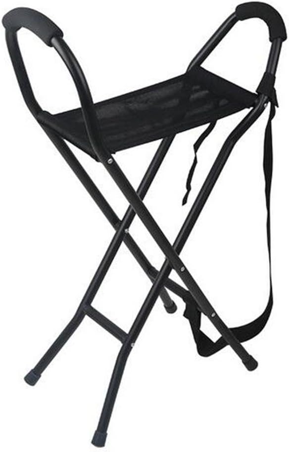 LPY-Crutch Folding Seat Aluminum Alloy Walking Sticks with 4 Leg Base Seat Cane (Walking Stick & Chair Seat)