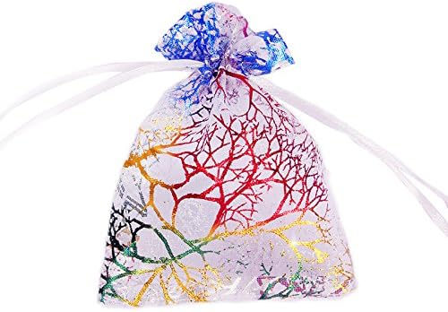 500pcs 10x14cm Coral Bronzing Pattern Gift Bag Yarn Bag Candy Bags Wedding Favor Pouches Burlap Bags Party Supply Jewelry Bags Gift Bags with String (10*15cm)