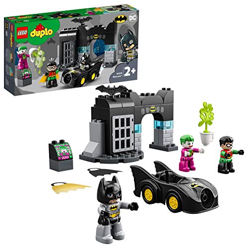 LEGO 10919 DUPLO Super Heroes DC Bathöhle mit Batmobil, Batman, Robin, Joker und Auto, Baby Spielzeug ab 2 Jahre…
