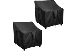 OutdoorLines Outdoor Waterproof Furniture Chair Cover - UV-Resistant Patio Lawn Chair Covers for Outdoor Furniture Windproof Heavy Duty Chair Covering, 2 Packs, 28Wx30Dx31H Inches, Black