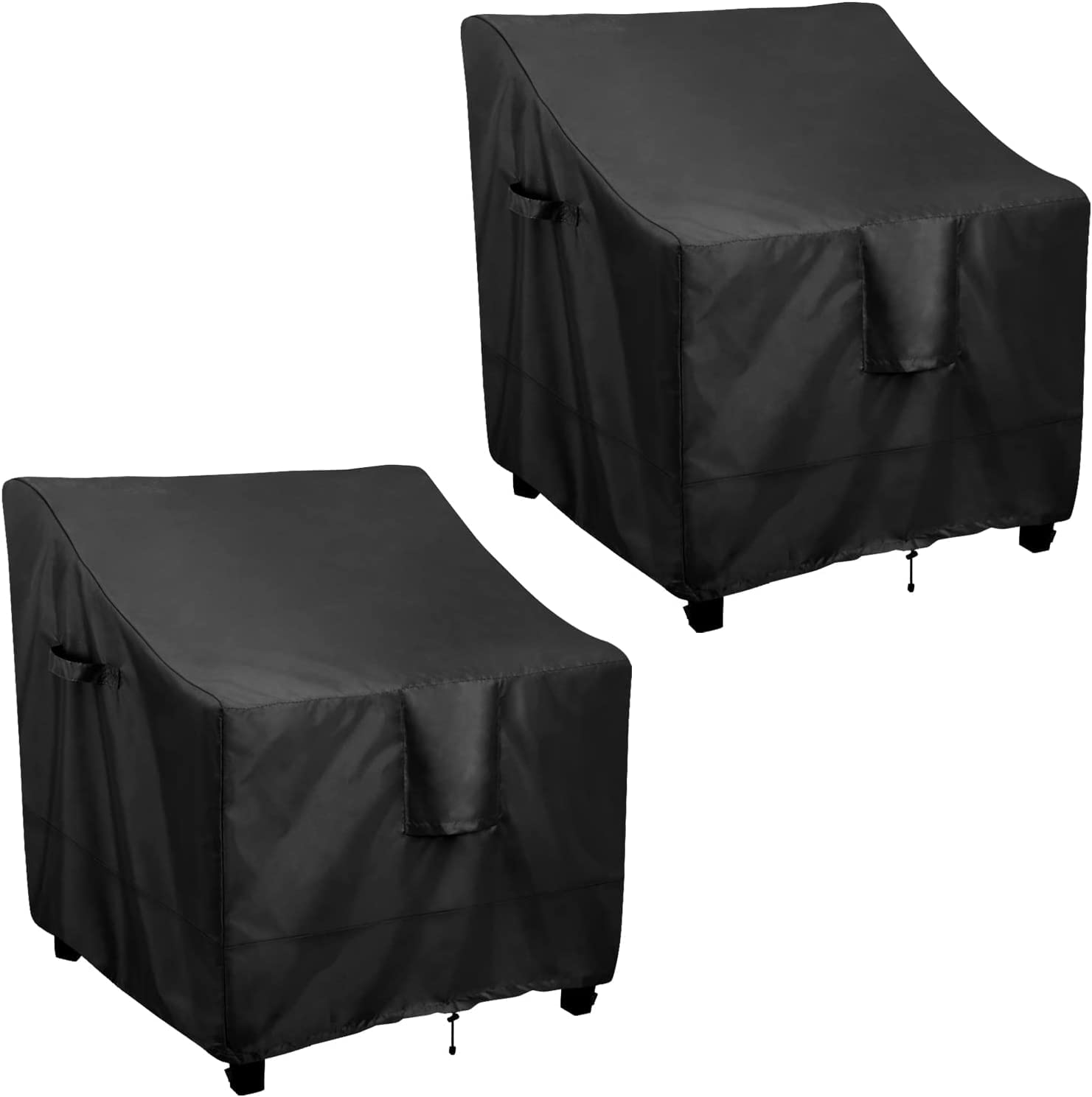 OutdoorLines Outdoor Waterproof Furniture Chair Cover - UV-Resistant Patio Lawn Chair Covers for Outdoor Furniture Windproof Heavy Duty Chair Covering, 2 Packs, 33Wx34Dx31H Inches, Black Image