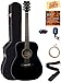 Yamaha FG800 Solid Top Folk Acoustic Guitar - Black Bundle with Hard Case, Tuner, Strings, Strap, Picks, Austin Bazaar Instructional DVD, and Polishing Cloth