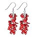 Cuicanstar Christmas Bell Jingle Multicolor Snowflake Hoop Earrings Set for Women Xmas Gift Holiday Party Festive Stainless Steel Jewelry Gold Round Circle Drop Dangle Earrings(3 Pairs)