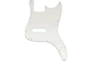 Musiclily Pro 11-Hole Bass Pickguard for Squier Sonic Bronco Bass, 3Ply White