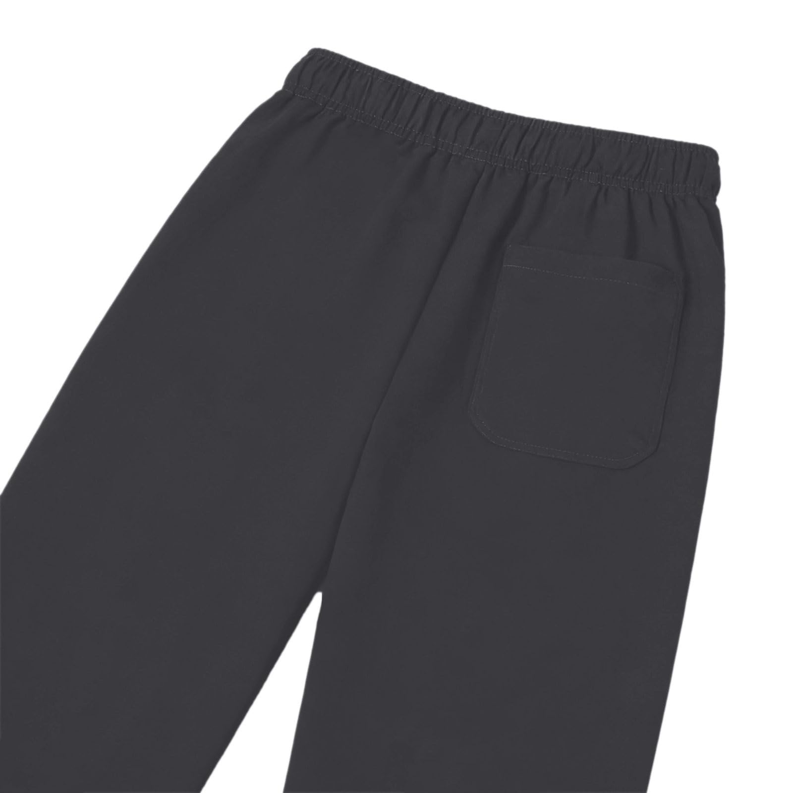 Cotton Linen Pants Women Wide Leg Summer Trousers Plus Size Drawstring Elastic Waist Casual Palazzo Pants with Pockets