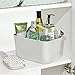 mDesign Plastic Portable Storage Organizer Caddy Tote - Divided Basket Bin, Handle for Bathroom, Dorm Room - Holds Hand Soap, Body Wash, Shampoo, Conditioner, Lotion - Small, 2 Pack - Light Gray