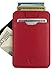Vaultskin CHELSEA Mens RFID Blocking Slim Leather Card Wallet - Minimalist Front Pocket Cardholder in Carmine Red