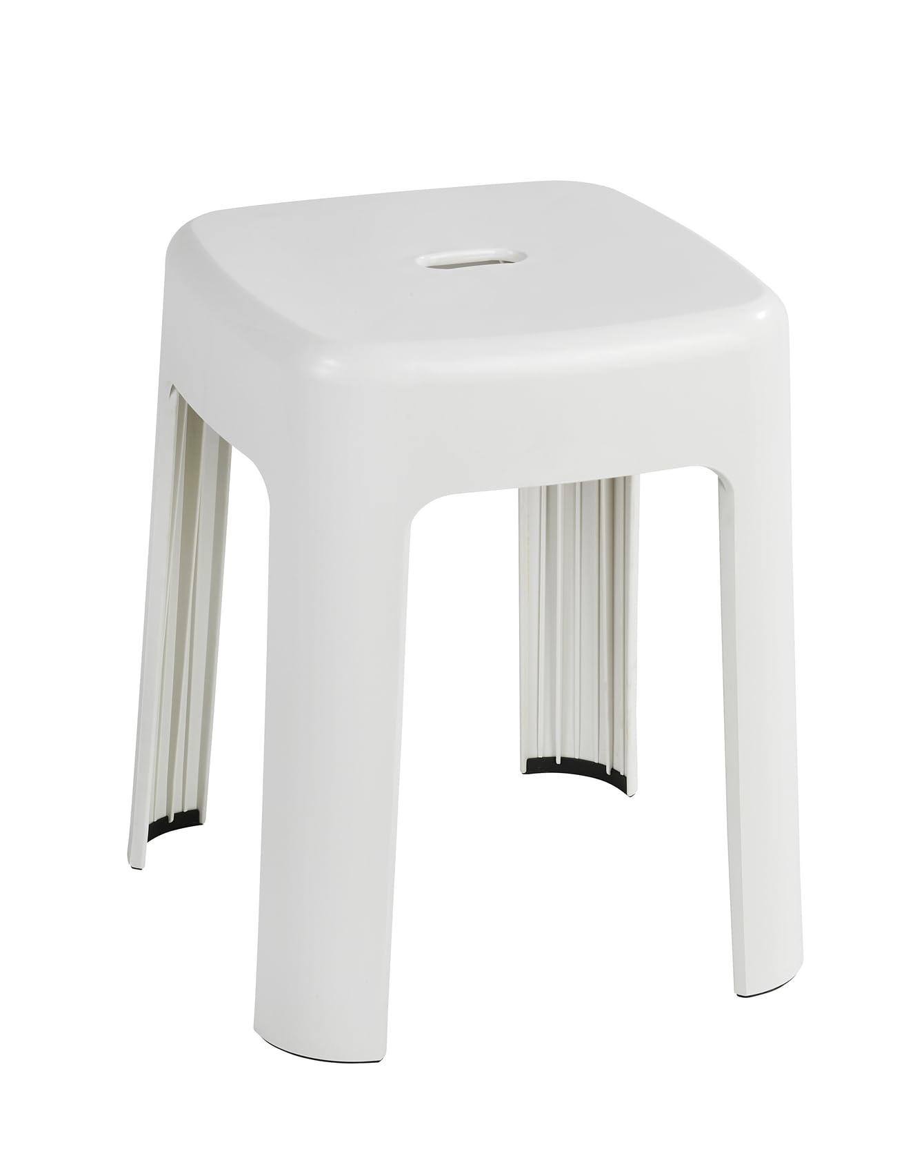WENKO 22160100 Stool Alaska - bathroom stool, Polypropylene, 37 x 45.5 x 37 cm, White
