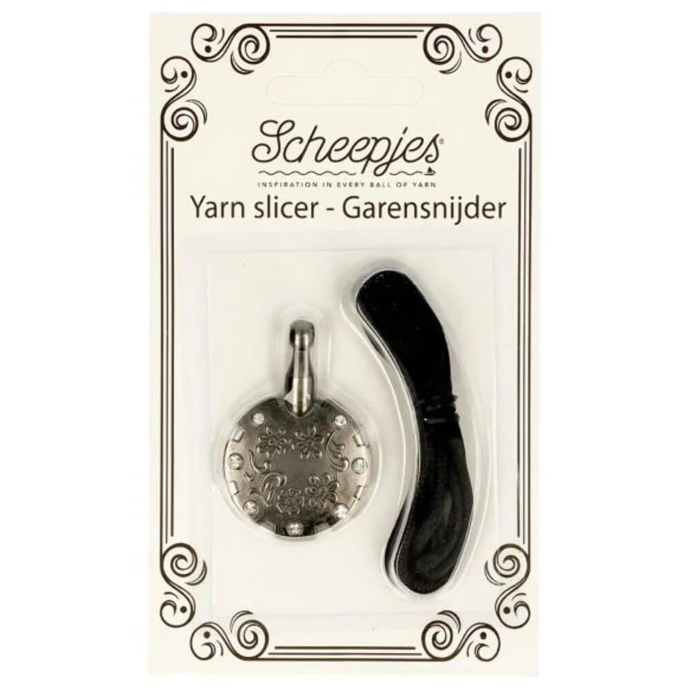 Scheepjes - Scheepjes Antique Nickel Pendant Design Yarn Slicer with Cord for Crocheting and Knitting Craft Projects - 1 Piece