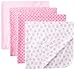 Gerber Baby Girls' 4 Pack Flannel Receiving Blanket