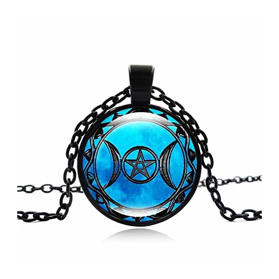 LIANTSH-Triple-Moon-Goddess-Pendant-Pentagram-Necklace-Witch-Jewelry-Glass-Dome-Necklace-Charm-Wicca-Jewellery-Black