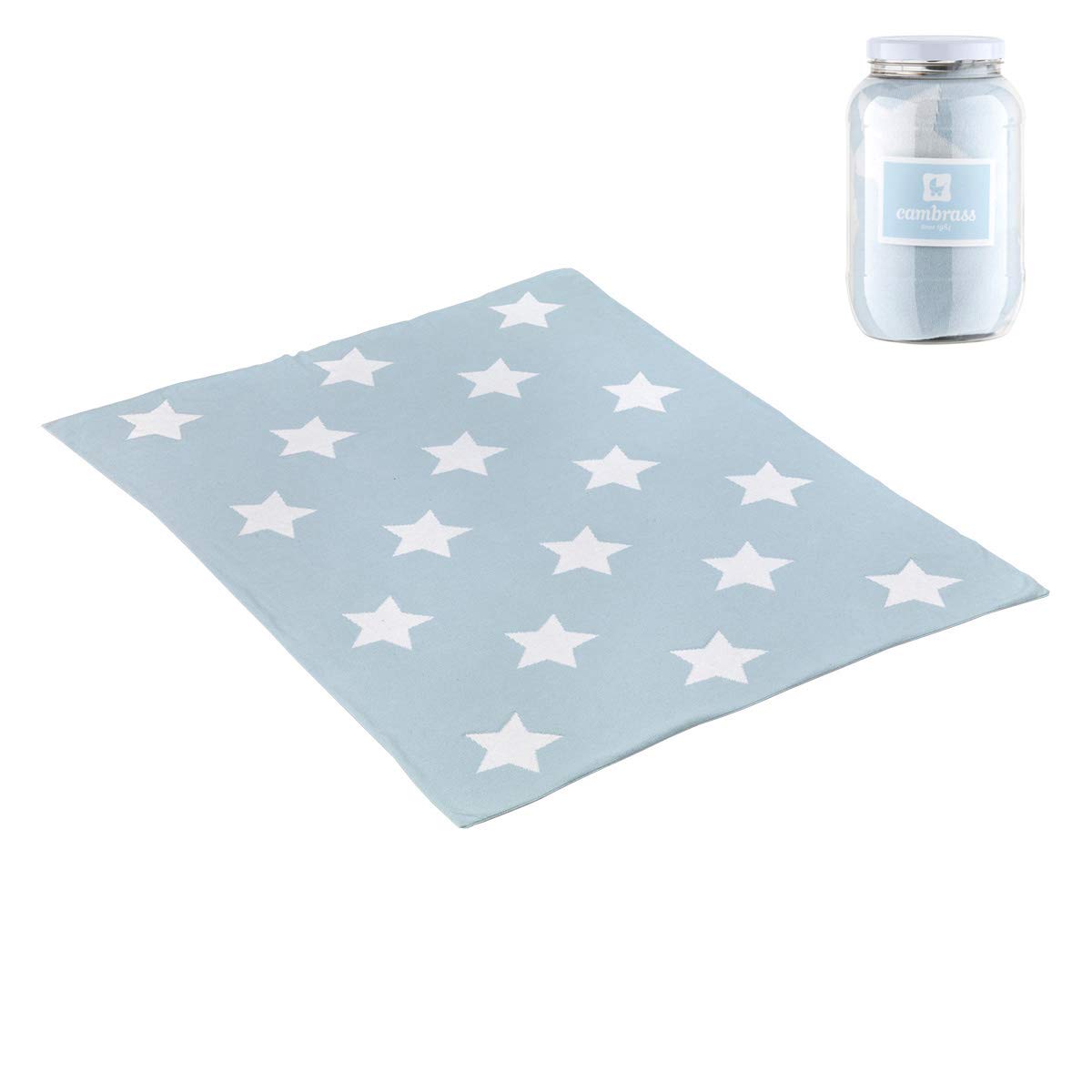 Cambrass Baby Cotton Blanket 80X100 Cm Star Blue