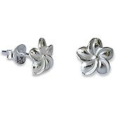 MiYa Jewelry Handmade Small Flower Stud Earrings, 925 Sterling Silver, Pair of Daisy Floral Studs for Women, Tragus Post Pin Earring, Piercing Jewelry, Tarnish & Water Resistant
