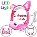 Kids Headphones Glowing Cat Earphones Over/on Ear with LED USB, Rechargeable Wired Foldable Game Headset for Girls Boys Toddlers Phone PC, Learning Education Toys Holiday Christmas Birthday Giftsthumb 1