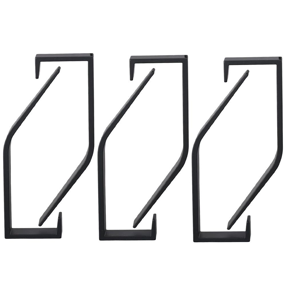 Upluckey 6 Pack Towel Hooks Towel Holder Matte Black Wall Mounted Decorative Coat Hooks Double Hole Screw Installation Wall Hook Rustproof Robe Hanger