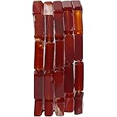 BEADIA Natural Red Agate Tube Beads 13x4mm 30pcs Rectangle Loose Semi Gemstone Beads for Jewelry Making Design