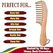 Hair Comb - 8.6 inch Wide Tooth Woodden Comb for Thick, Curly Hair by Savina - Reduces Breakage & Split Ends - Detangling Comb for Women, Men and Kids