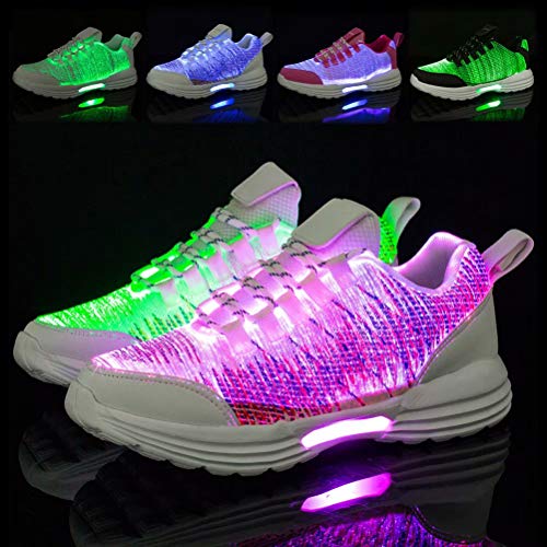 Fiber Optic LED Shoes Light Up Sneakers for Women Men with USB Charging