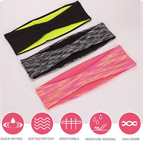 Workout Headbands for Women Non Slip - Sweat Wicking Hair Bands for Yoga Fitness Sports Running,Elastic,Fits All Head Sizes and Under Helmets 6 51ZK6jfXQSL