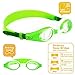 COOLOO Kids Goggles for Swimming for Age 3-15, 2 Pack Kids Swim Goggles with nose cover, No Leaking, Anti-Fog, Waterproof, Green & Blue+Yellow