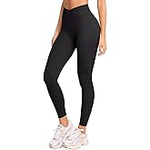 LASLULU V-High Waisted Workout Leggings for Women 28" Gathered Buttery Soft Compression Leggings Yoga Workout Pants