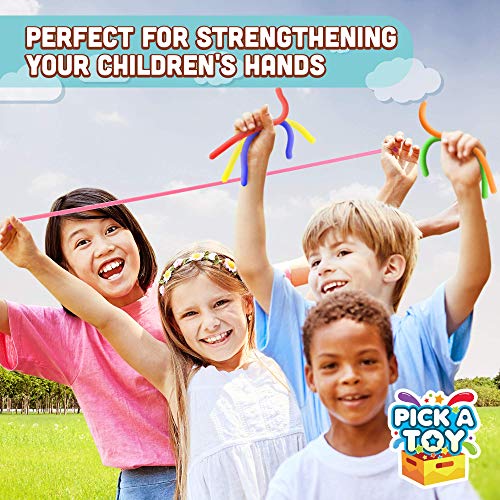 Pick A Toy Stretchy String Fidget Sensory Toys (6-Pack) Thin, Super Colorful, and Latex-Free | Pull, Stretch, Wrap, and Squeeze | Help Relieve Stress, Find Focus, Promote Calm - Thumbnail 4