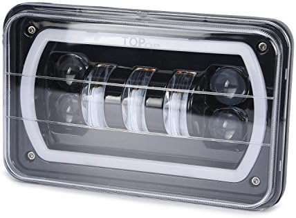 Autvivid Rectangular LED Headlights for Jeep Wrangler YJ Cherokee XJ Trucks 4X4 Offroad Headlamp (5" with Daytime Driving Light &amp; Turn Signals)