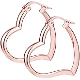 LeCalla 925 Sterling Silver Heart Hoop Earrings for Women | Love Theme Heart Shaped Hoop Earring | Womens Italian Love Heart Earrings Hoops