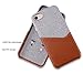 Lopie [Sea Island Cotton Series] iPhone SE 2020 / iPhone 7 / iPhone 8 Case with Card Holder, Fabric Slim Back Cover with Leather Card Slot Design, Light Brown