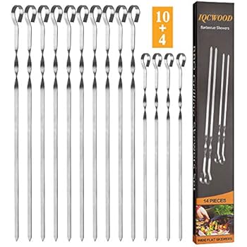Skewers, Barbecue Skewers, 14 Pieces Stainless Steel 16.7