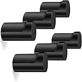 BSDONTE Wood Wall Hooks (6 Pack), Decorative Black Coat Hooks - Heavy Duty, Wall Mounted Hangers for Coats, Backpack, Towel, Cap (Black)