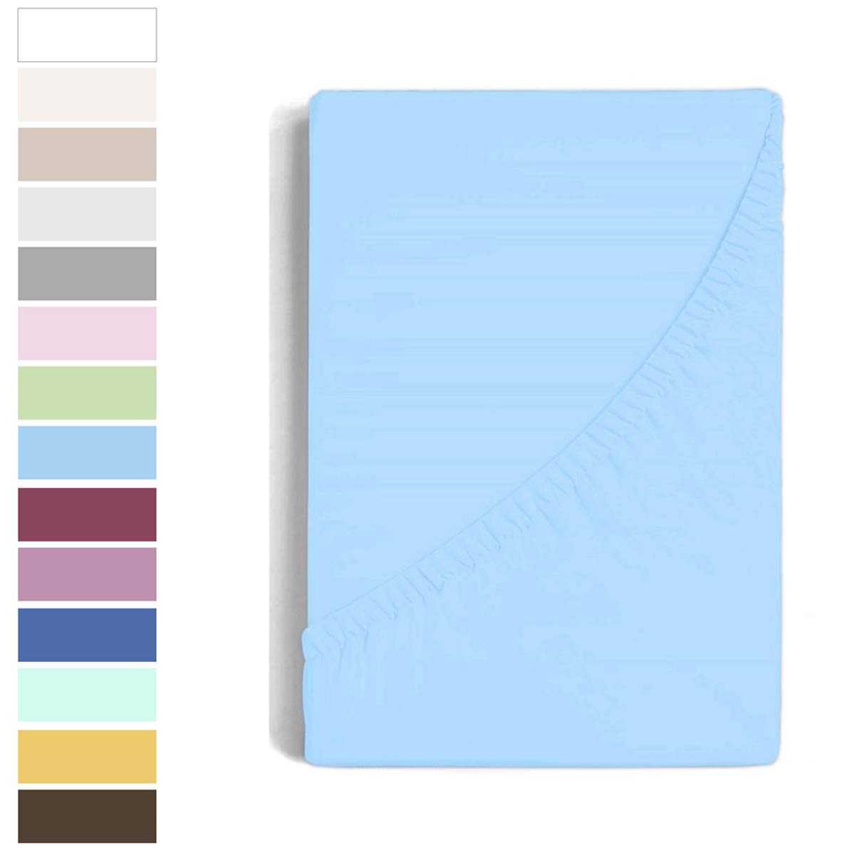 SERENA Adjustable Fitted Sheet, Blue, 090 x 197+30