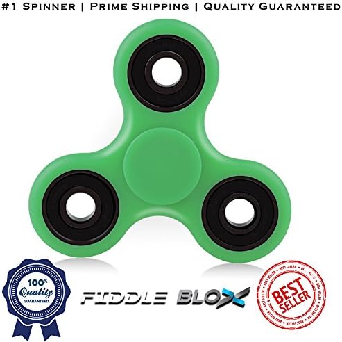 Premium Fidget Spinner Toy for Stress Relief, ADHD – Get the Original Fidgeting Toy by Fiddle Blox – Sensory, Anti-Anxiety, Ceramic Bearings for Kids &amp; Adults for the Office or Classroom (Green)